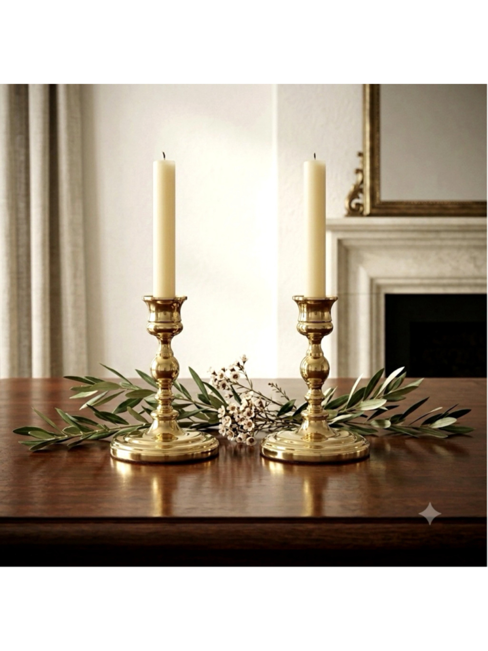 Baldwin Solid Brass 5” Candlestick Holders Pair Vintage Heavy Goldtone